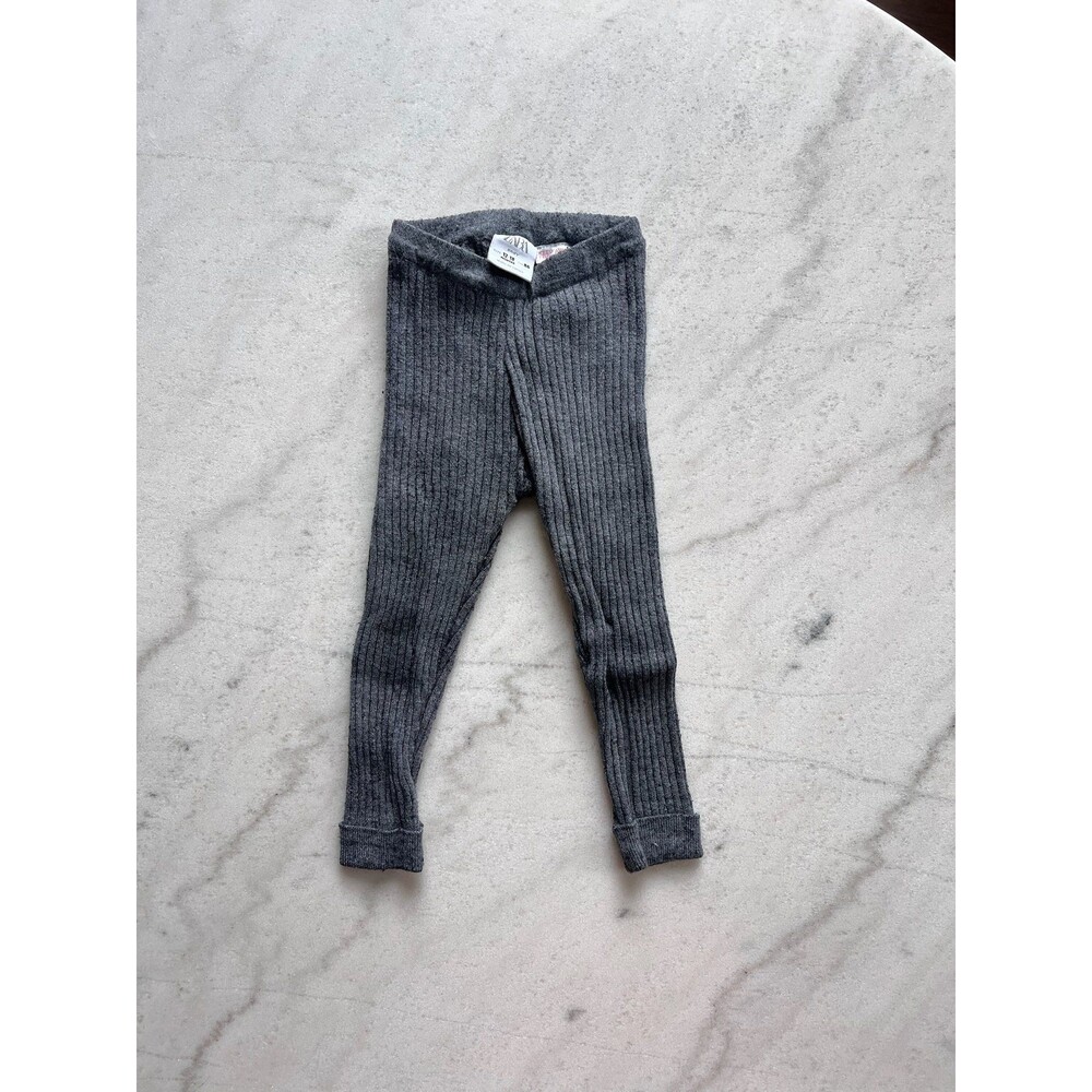 Zara Baby Ribbed Leggings Gray 12-18 Months